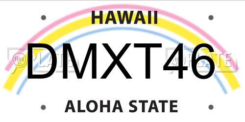 DMXT46 Hawaii License Plate