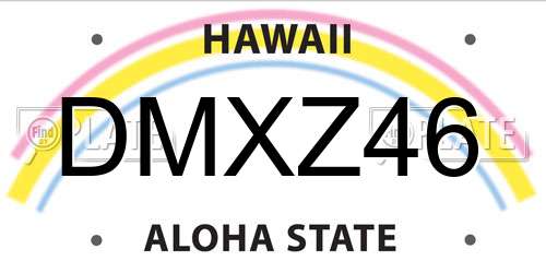 DMXZ46 Hawaii License Plate