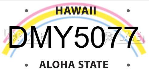 DMY5077 Hawaii License Plate