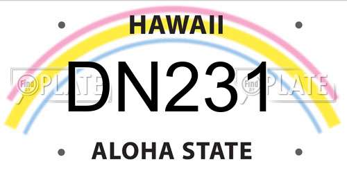 DN231 Hawaii License Plate