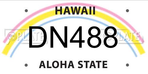 DN488 Hawaii License Plate