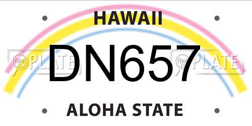 DN657 Hawaii License Plate
