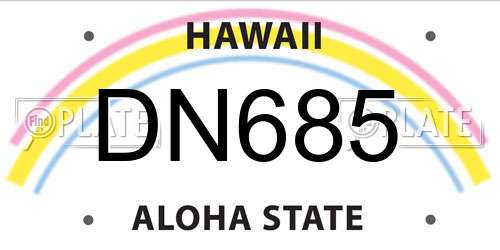 DN685 Hawaii License Plate