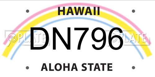 DN796 Hawaii License Plate