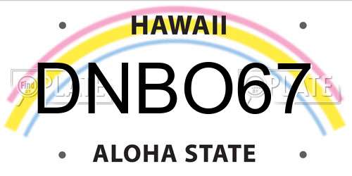 DNBO67 Hawaii License Plate