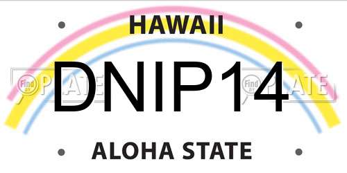 DNIP14 Hawaii License Plate