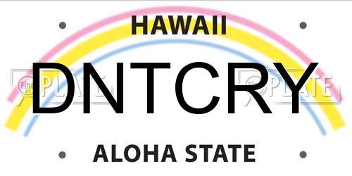 DNTCRY Hawaii License Plate
