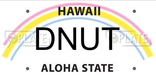 DNUT Hawaii License Plate