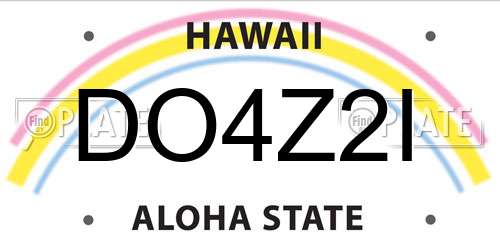 DO4Z2I Hawaii License Plate