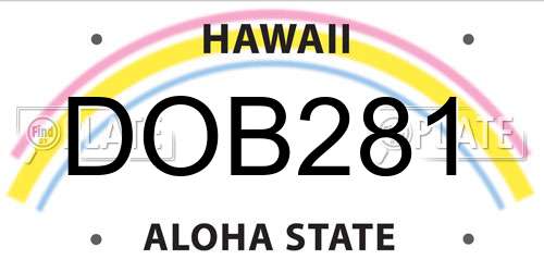 DOB281 Hawaii License Plate