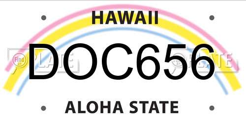 DOC656 Hawaii License Plate