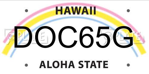 DOC65G Hawaii License Plate