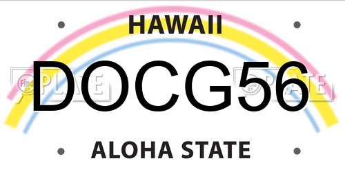 DOCG56 Hawaii License Plate