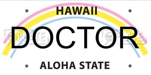 DOCTOR Hawaii License Plate