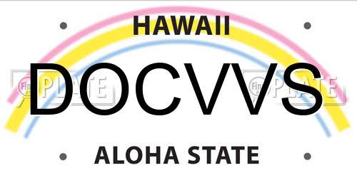 DOCVVS Hawaii License Plate