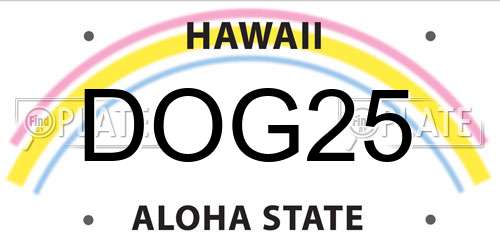 DOG25 Hawaii License Plate