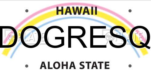 DOGRESQ Hawaii License Plate
