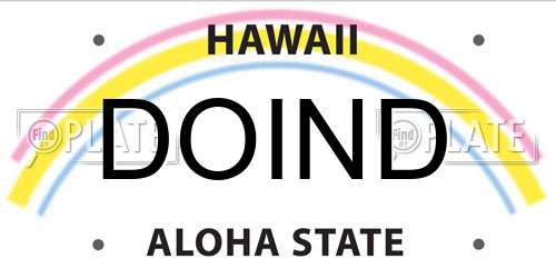 DOIND Hawaii License Plate