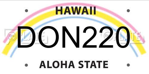 DON220 Hawaii License Plate