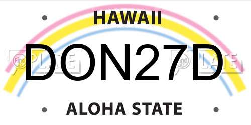 DON27D Hawaii License Plate
