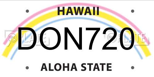 DON720 Hawaii License Plate