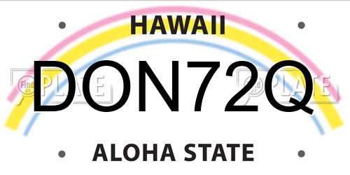 DON72Q Hawaii License Plate