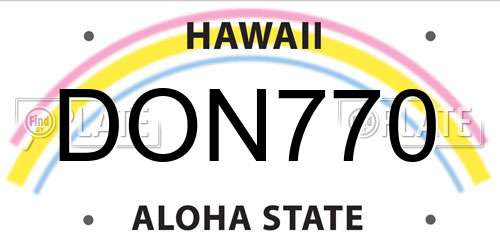 DON770 Hawaii License Plate