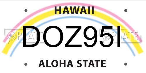 DOZ95I Hawaii License Plate