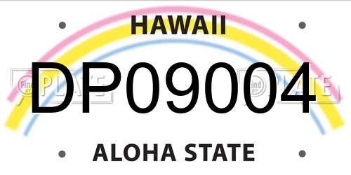 DP09004 Hawaii License Plate