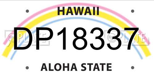 DP18337 Hawaii License Plate