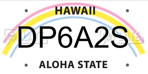 DP6A2S Hawaii License Plate
