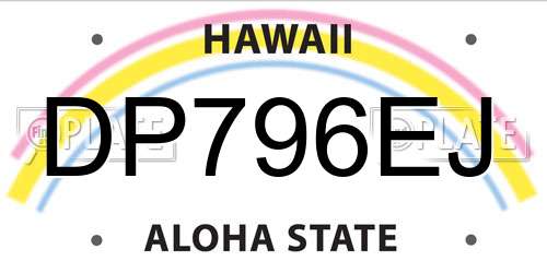 DP796EJ Hawaii License Plate