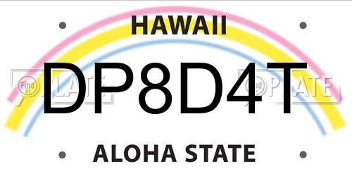 DP8D4T Hawaii License Plate