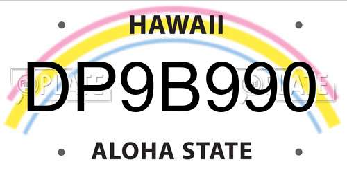 DP9B990 Hawaii License Plate