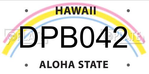 DPB042 Hawaii License Plate