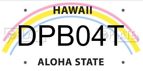 DPB04T Hawaii License Plate