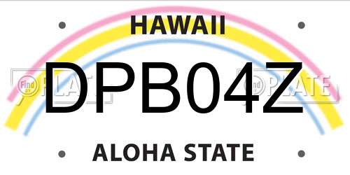 DPB04Z Hawaii License Plate