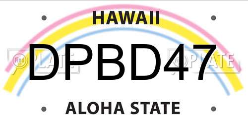 DPBD47 Hawaii License Plate