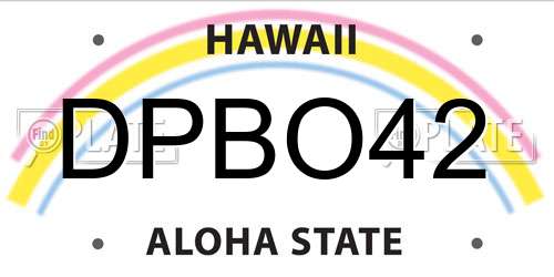 DPBO42 Hawaii License Plate