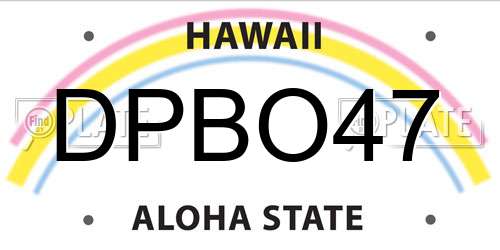 DPBO47 Hawaii License Plate