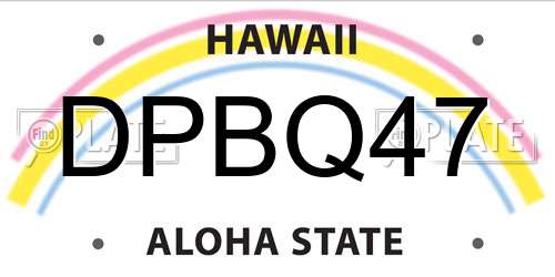 DPBQ47 Hawaii License Plate