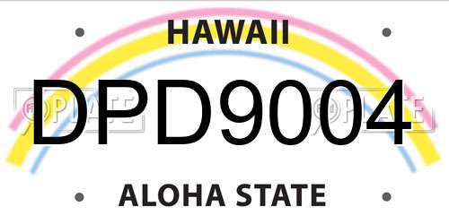 DPD9004 Hawaii License Plate