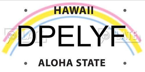 DPELYF Hawaii License Plate