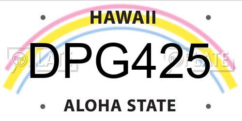 DPG425 Hawaii License Plate