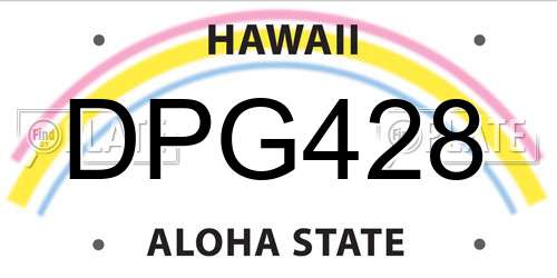 DPG428 Hawaii License Plate