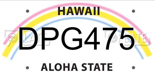 DPG475 Hawaii License Plate