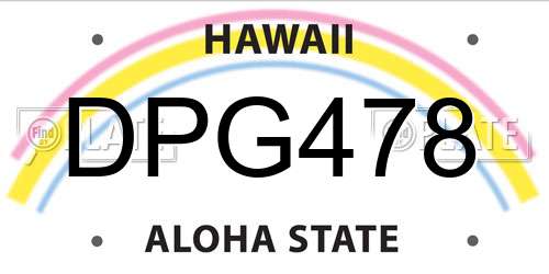 DPG478 Hawaii License Plate