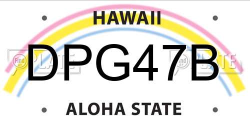 DPG47B Hawaii License Plate