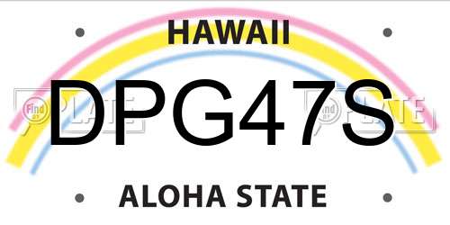 DPG47S Hawaii License Plate