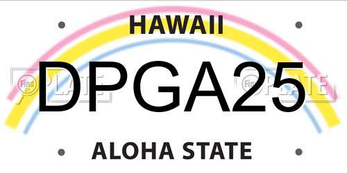 DPGA25 Hawaii License Plate
